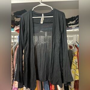 Hanes Charcoal Open Cardigan